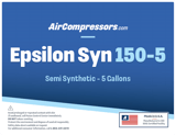 Thumbnail of Epsilon Syn 150 5 gallons semi synthetic air compressor oil product label